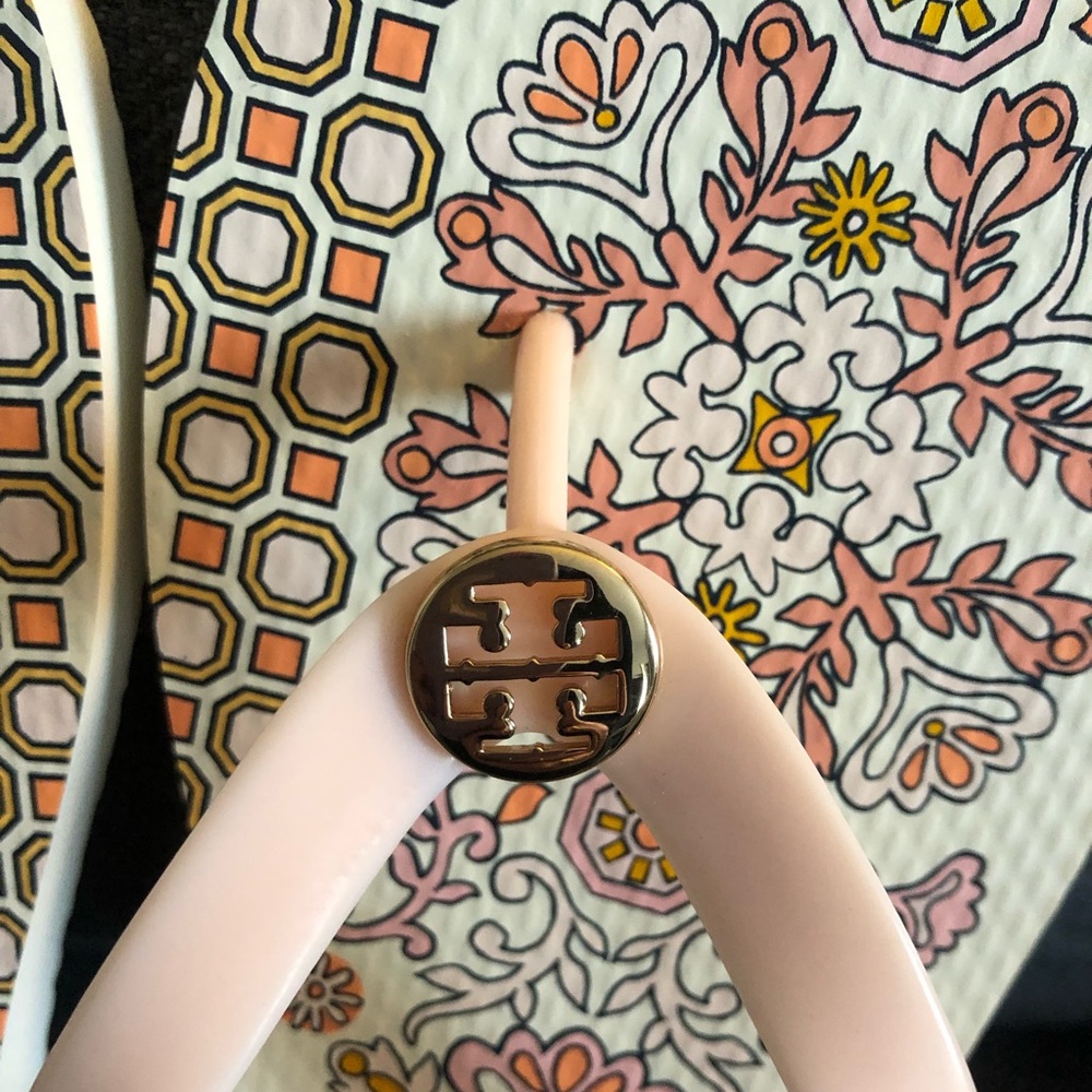 🆕 Tory Burch Hicks Garden Flip Flops Ballet Pink - Picture 2 of 7